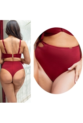 KrisLine Curacao bordeaux brazyliany wysokie do stroju kąpielowego