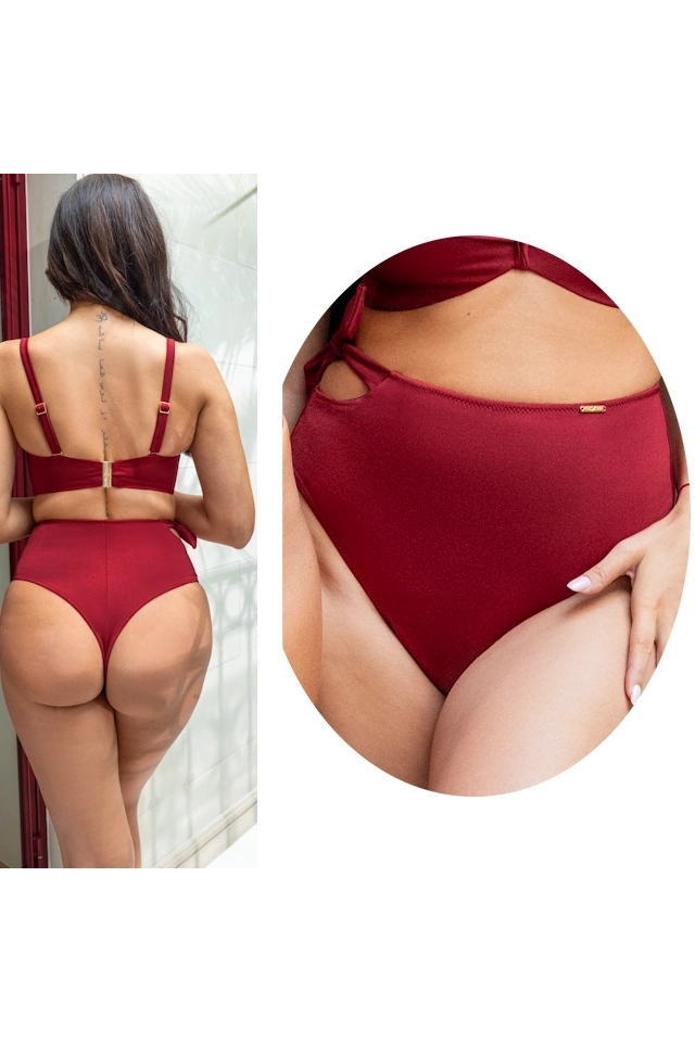 KrisLine Curacao bordeaux brazyliany wysokie do stroju kąpielowego