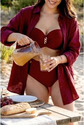 KrisLine Curacao bordeaux brazyliany wysokie do stroju kąpielowego