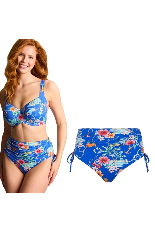 Panache Paradiso print figi midi z troczkami do stroju kąpielowego