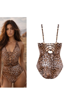 Self 26 1036ZA7 Zambia brąz cętki strój kąpielowy jednoczęściowy usztywniony