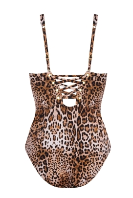 Self 26 1036ZA7 Zambia brąz cętki strój kąpielowy jednoczęściowy usztywniony