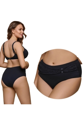 Dalia Anthracite grafitowy figi maxi z kółkiem majtki do stroju kąpielowego