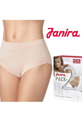 Janira Slip Esencial 1031637 dune 2-pak figi midi bawełniane