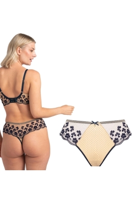 Samanta Scarlett granatowy C400 stringi wysokie