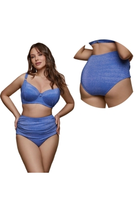 Dalia Galactic blue blink figi maxi  marszczone majtki do stroju kąpielowego