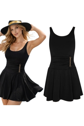 Self 26 1170PC6 Palm Beach czerń strój kąpielowy jednoczęściowy z sukienką