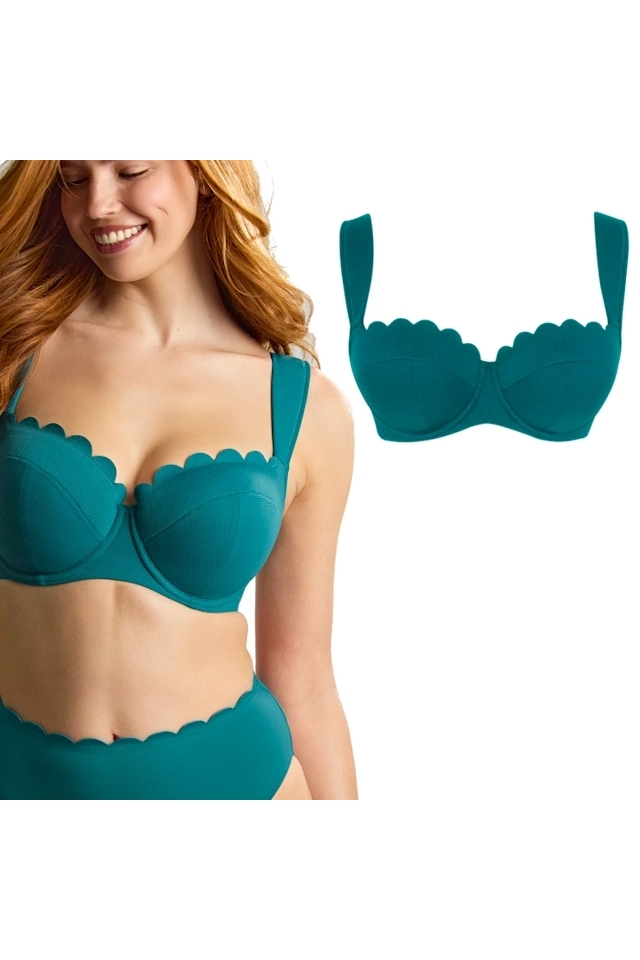 Panache Spirit teal blue balkonette padded biustonosz do stroju kąpielowego