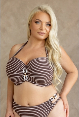 KrisLine Java brown/white balkonette MHM biustonosz do stroju kąpielowego