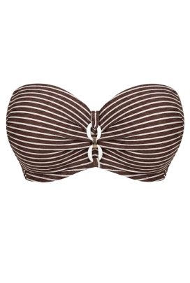 KrisLine Java brown/white balkonette MHM biustonosz do stroju kąpielowego