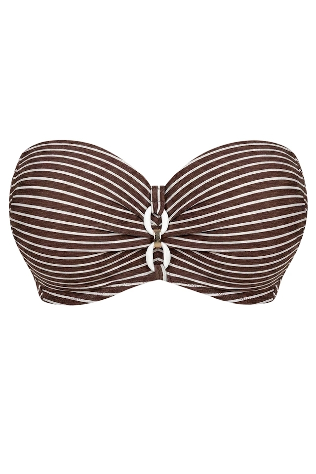 KrisLine Java brown/white balkonette MHM biustonosz do stroju kąpielowego