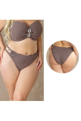KrisLine Java brown/white figi klasyczne majtki do stroju kąpielowego