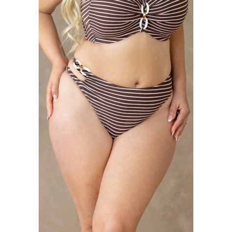 KrisLine Java brown/white figi klasyczne majtki do stroju kąpielowego