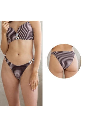 KrisLine Java brown/white figi bikini majtki do stroju kąpielowego