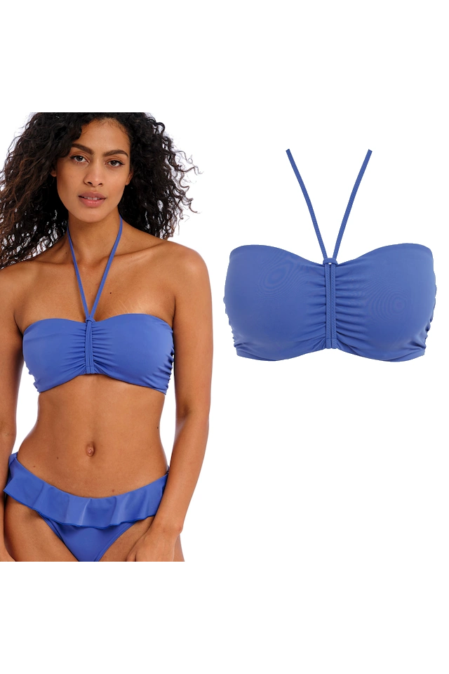 Freya Jewel Cove plain azure bandeau biustonosz do stroju kąpielowego