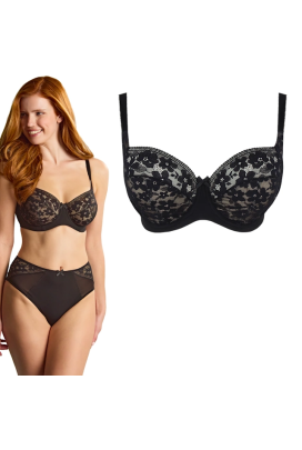 Panache Celeste black biustonosz balcony soft