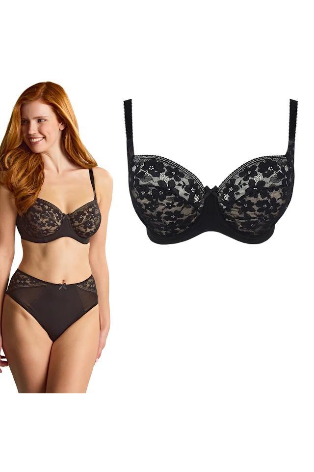Panache Celeste black biustonosz balcony soft