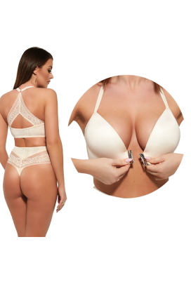 KrisLine Pola cafelatte brassiersmart opened biustonosz push-up