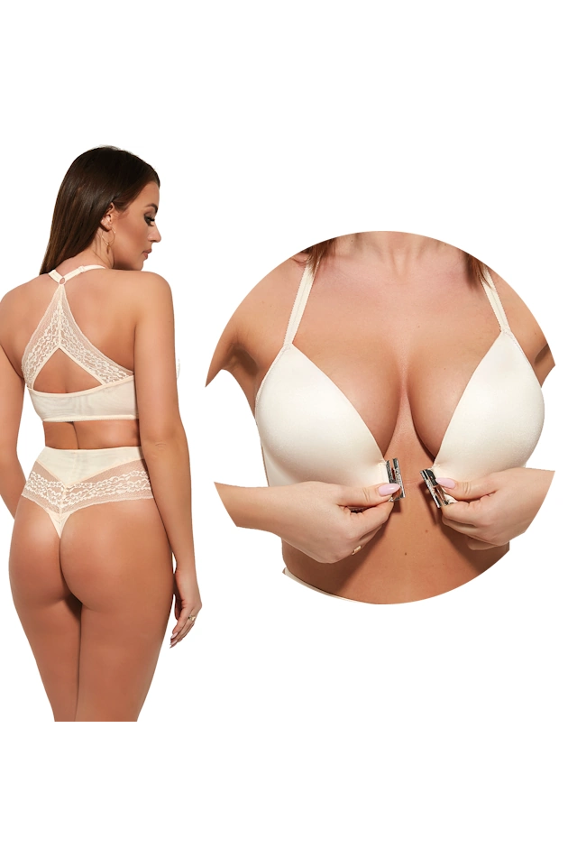 KrisLine Pola cafelatte brassiersmart opened biustonosz push-up