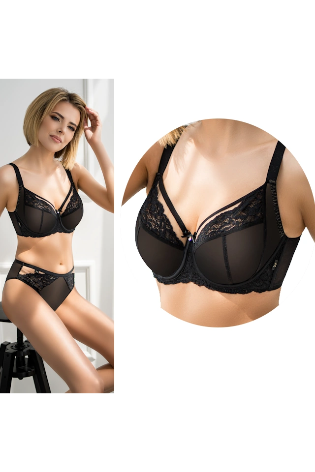 KrisLine Julietta fullup czarny biustonosz soft